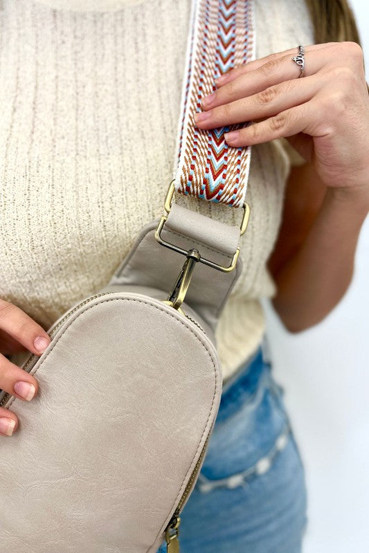 SUTTON SLING CROSSBODY WITH WOVEN STRAP