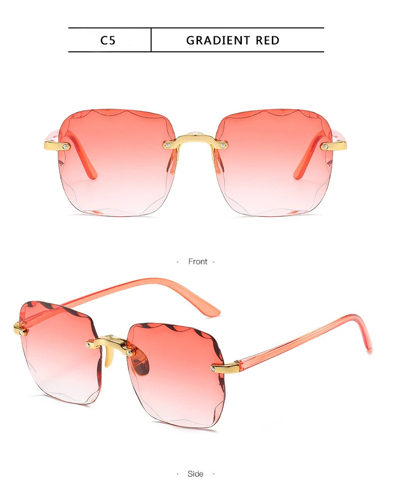 Square Rimless Sunglasses