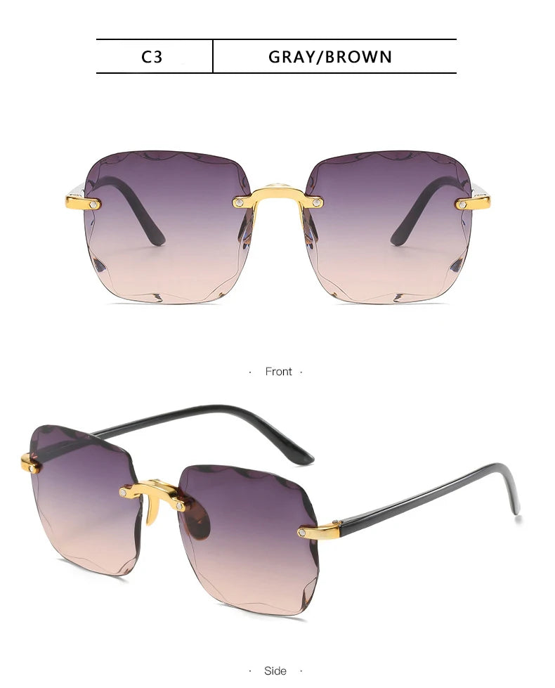 Square Rimless Sunglasses