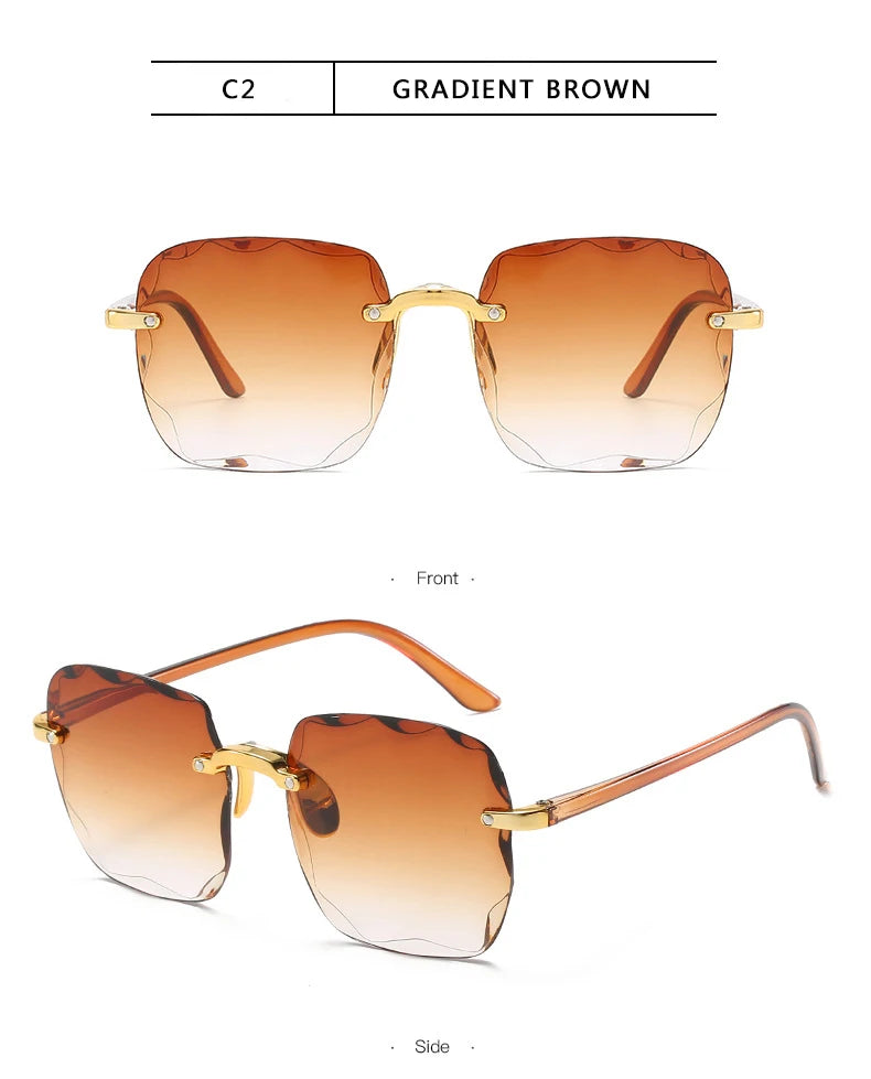 Square Rimless Sunglasses
