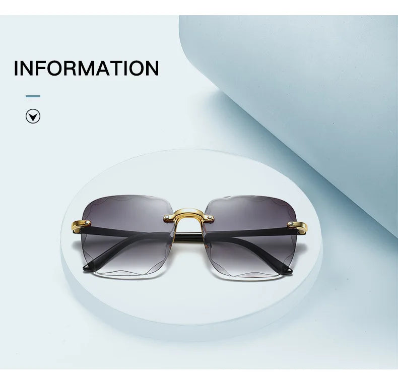 Square Rimless Sunglasses