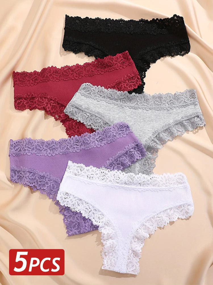 3/5PCS Lace Seamless Cotton Panties