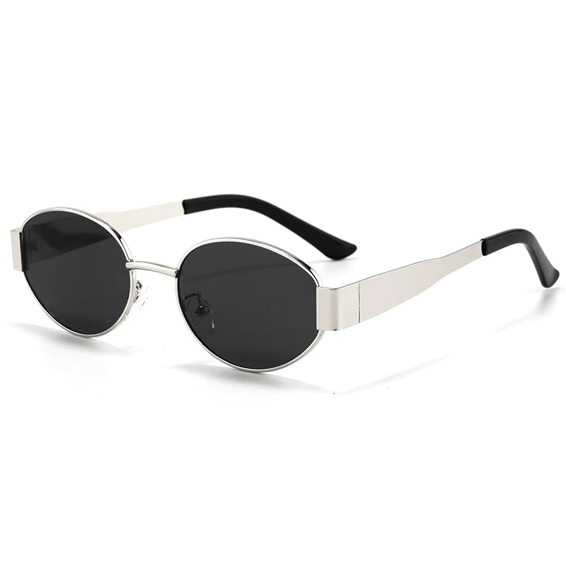 Metal Frame Oval Sunglasses