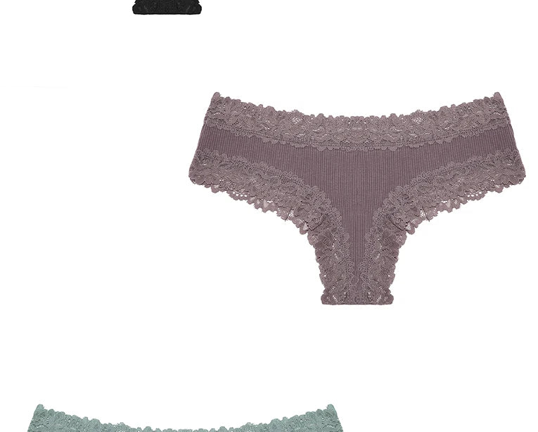 3/5PCS Lace Seamless Cotton Panties