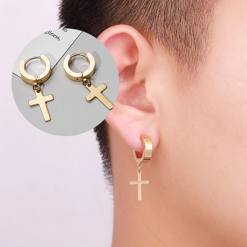 Cross Stars Punk Dangle Earrings