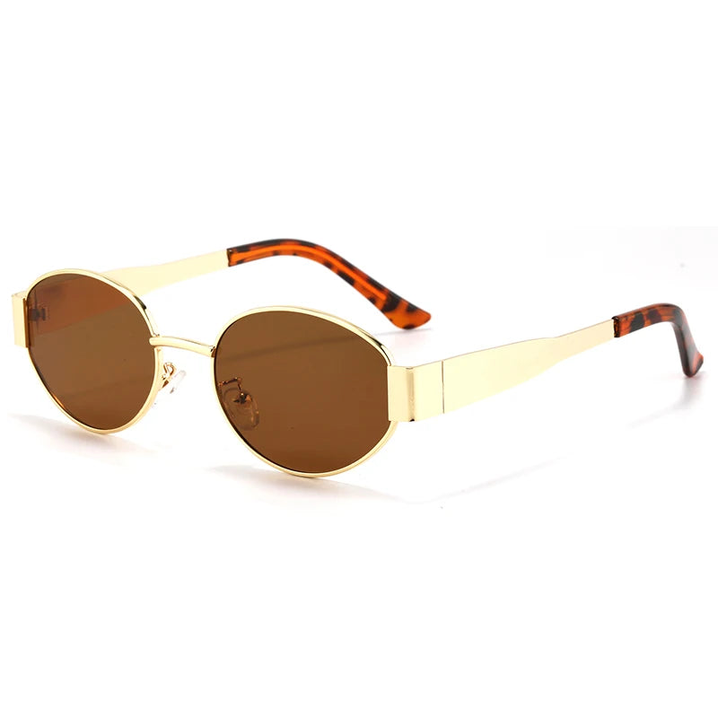 Metal Frame Oval Sunglasses