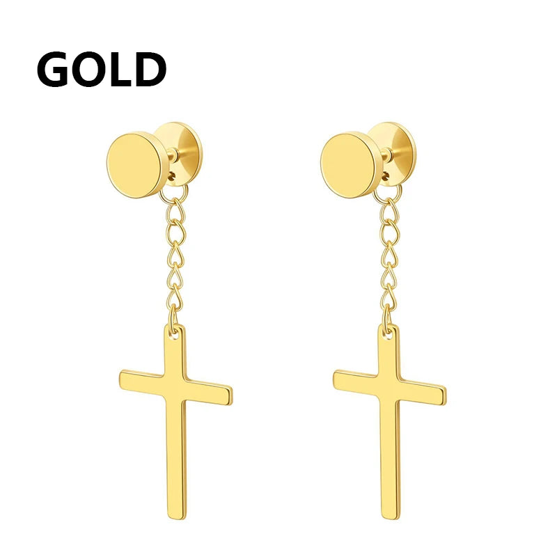 Cross Stars Punk Dangle Earrings