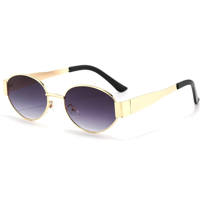 Metal Frame Oval Sunglasses