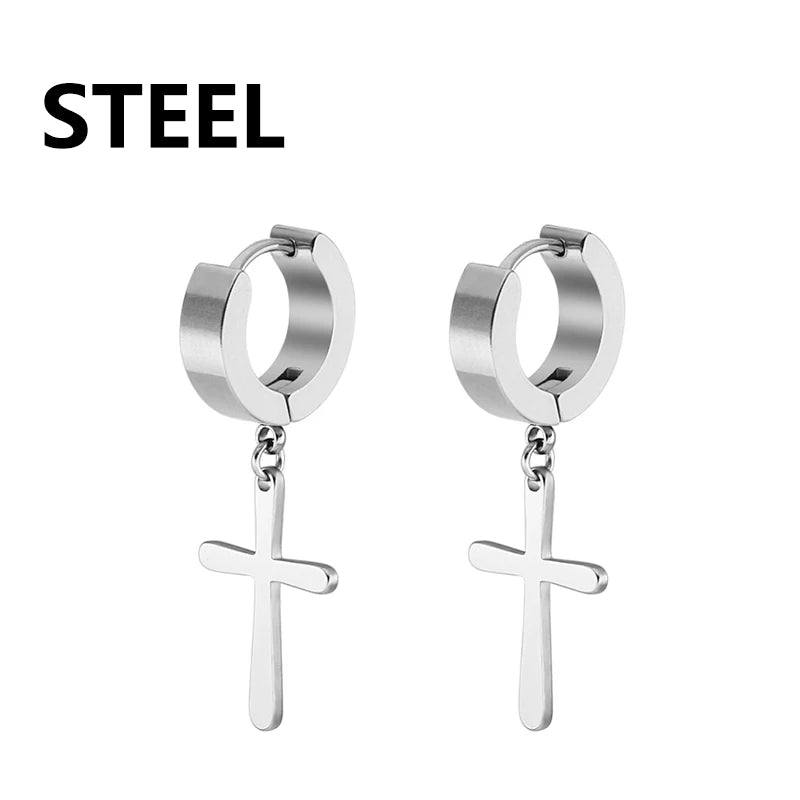 Cross Stars Punk Dangle Earrings