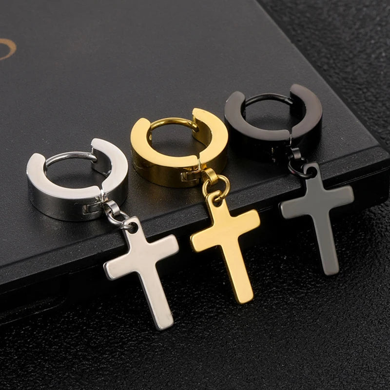 Cross Stars Punk Dangle Earrings