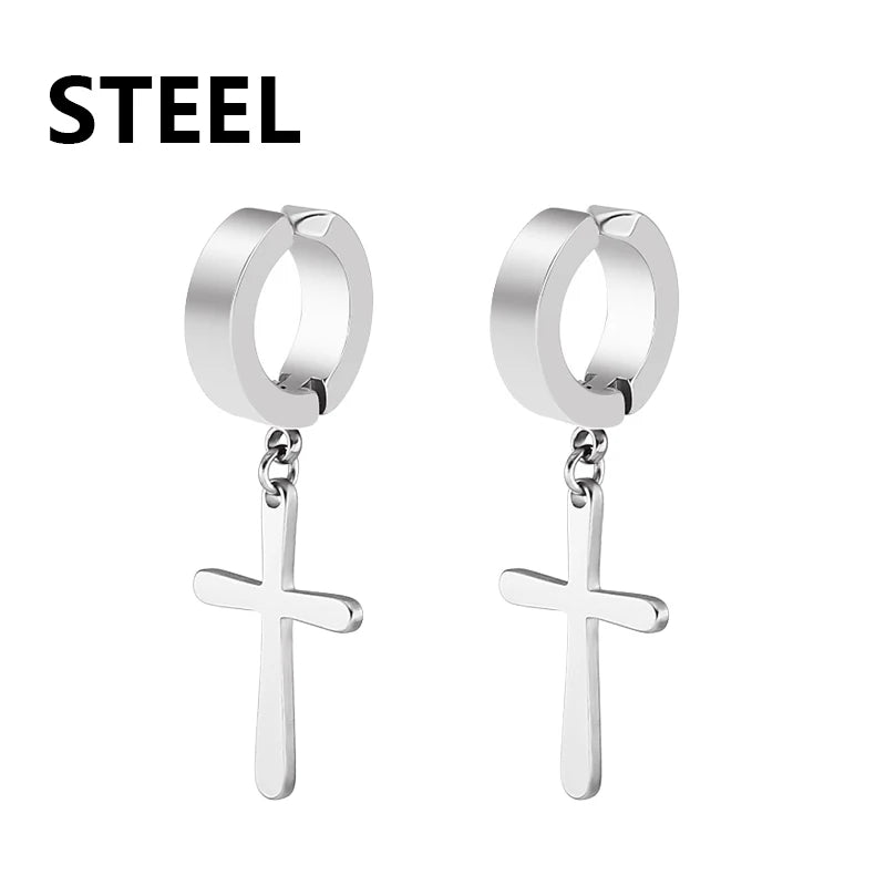 Cross Stars Punk Dangle Earrings