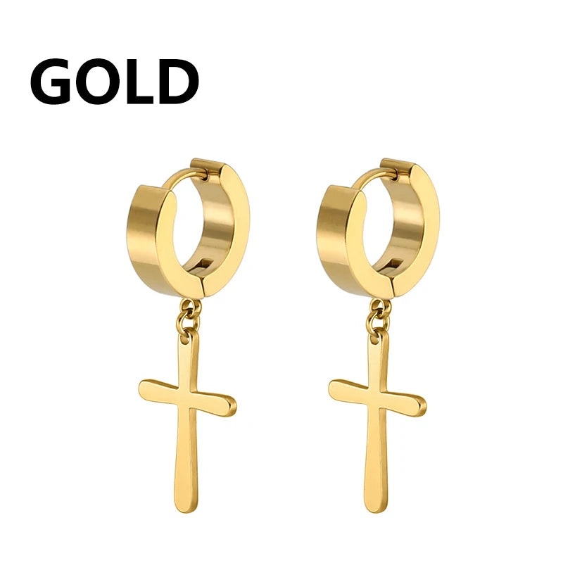 Cross Stars Punk Dangle Earrings