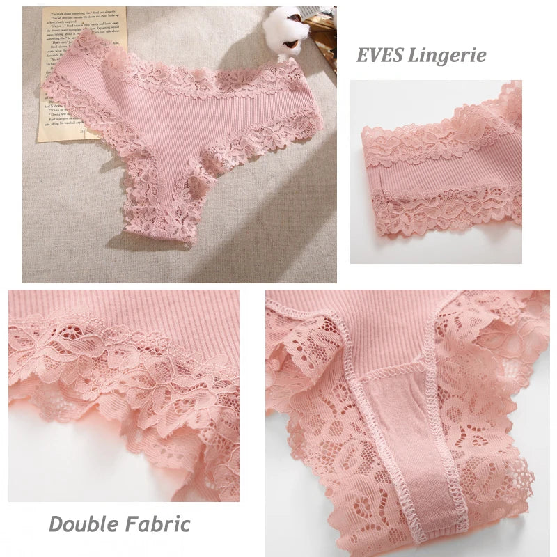 3/5PCS Lace Seamless Cotton Panties