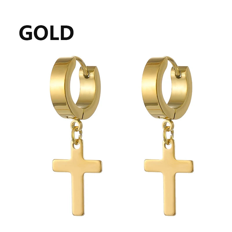Cross Stars Punk Dangle Earrings
