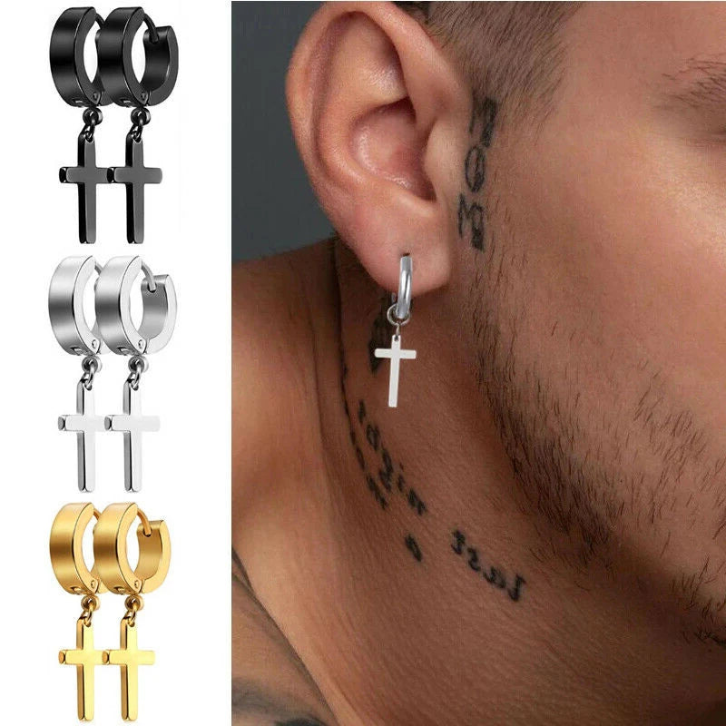 Cross Stars Punk Dangle Earrings