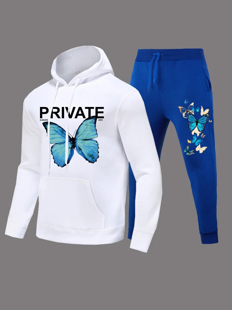 Fashion Hoodie Butterfly Tracksuit