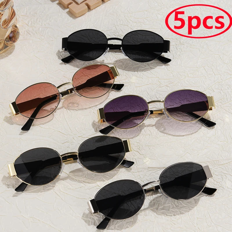 Metal Frame Oval Sunglasses