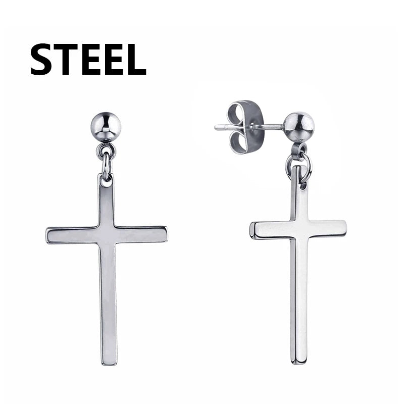 Cross Stars Punk Dangle Earrings