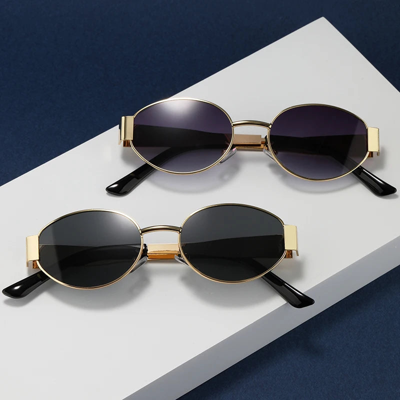 Metal Frame Oval Sunglasses