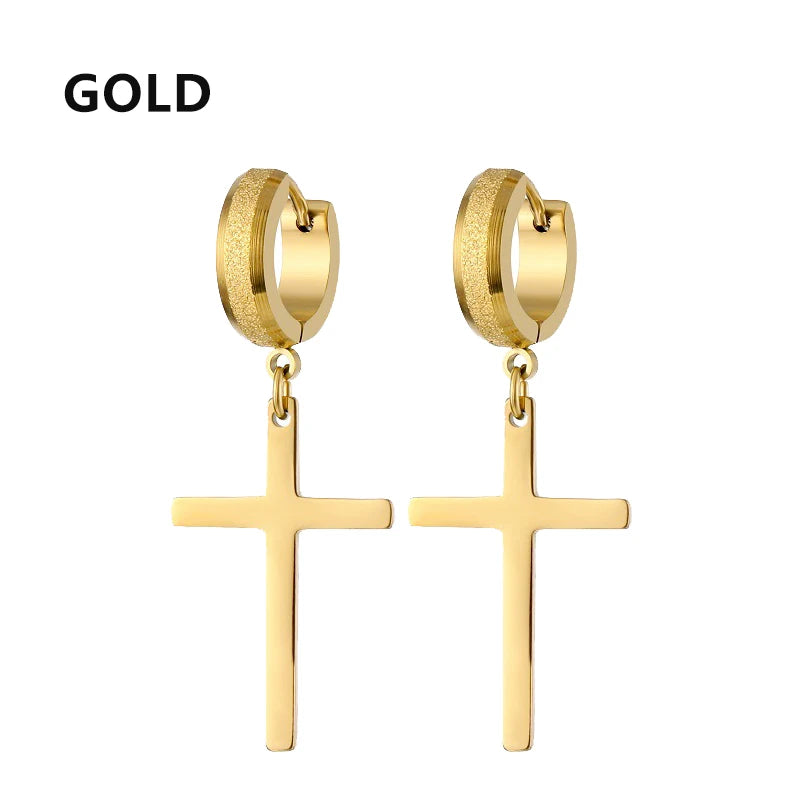 Cross Stars Punk Dangle Earrings