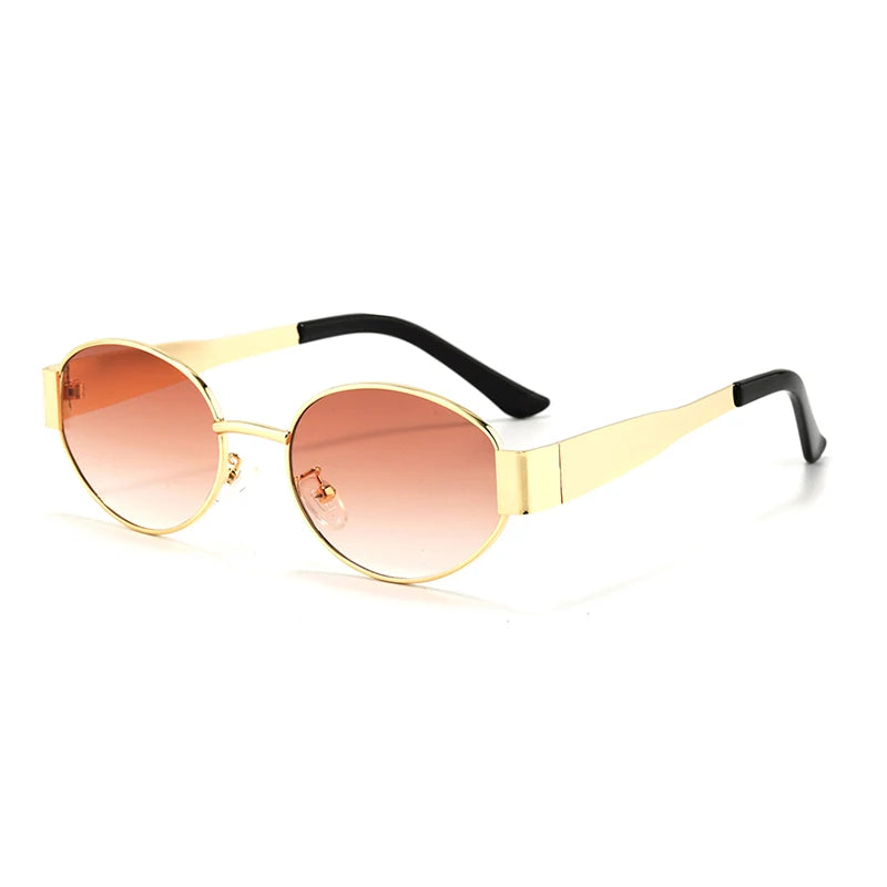 Metal Frame Oval Sunglasses