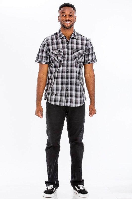 Mens Checkered Button Down Shirt