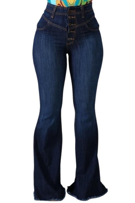 Retro Bell Bottom Jean in Dark Wash