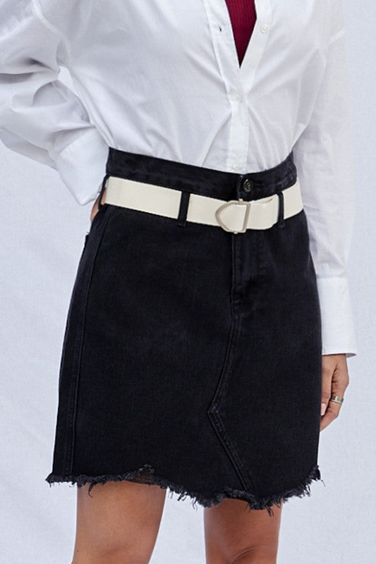 HIGH WAIST PREMIUM MINI SKIRT WITH BELT