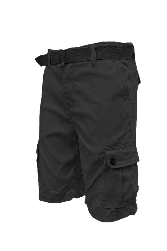 Weiv Mens Belted Cargo Shorts with Belt