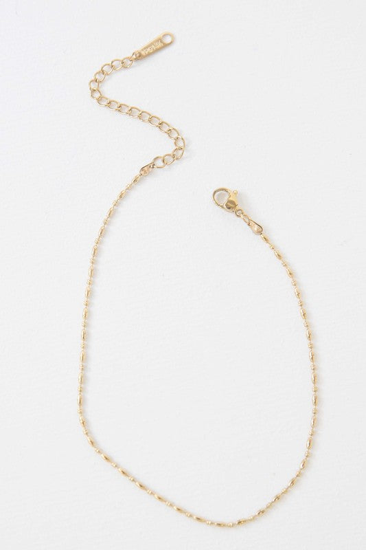 Mini Gold Bead Chain Necklace