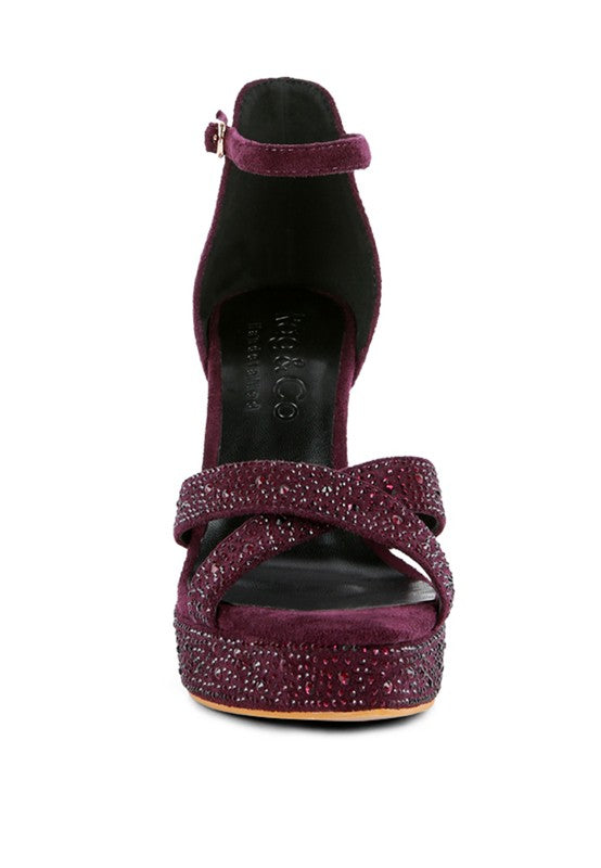 REGALIA Diamante Studded High Heel Dress Sandals