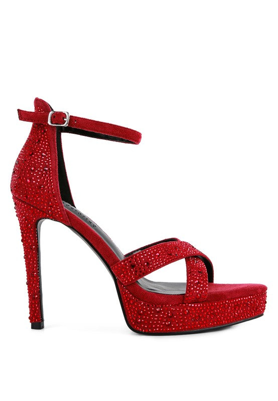 REGALIA Diamante Studded High Heel Dress Sandals