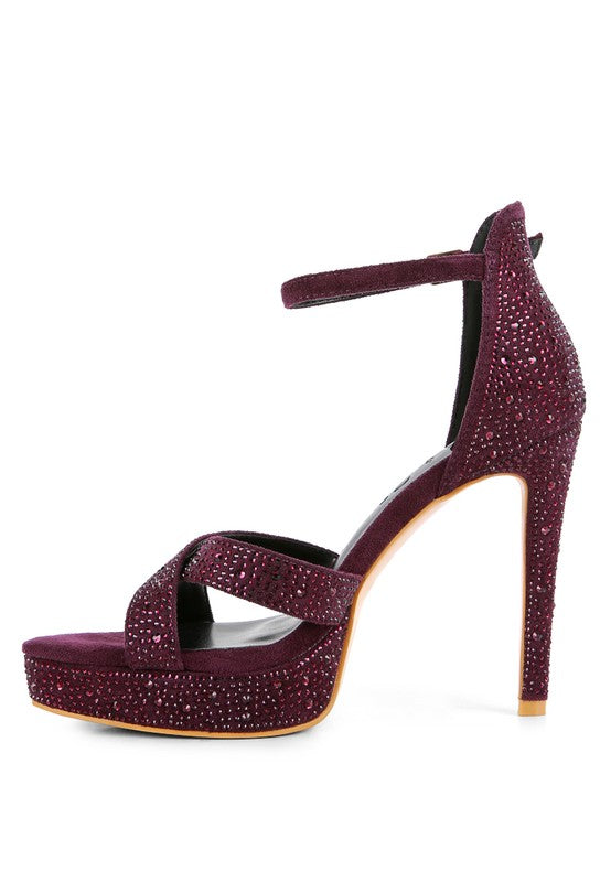 REGALIA Diamante Studded High Heel Dress Sandals