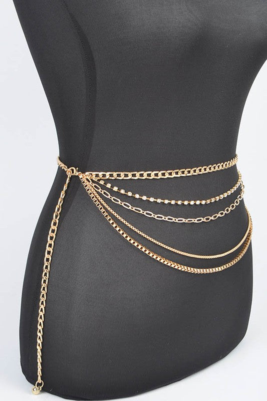 Iconic Mix Chain Rhinestone Chain Belt