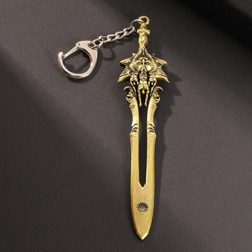 Vintage God of War 4 Kratos sword Keychain Pendant keyring jewelry men and women car key chain Accessories