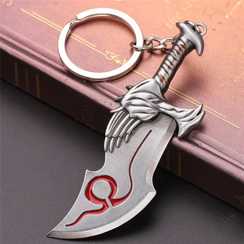 Vintage God of War 4 Kratos sword Keychain Pendant keyring jewelry men and women car key chain Accessories