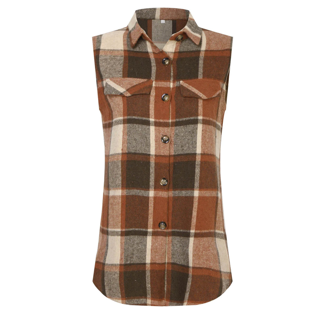 Women Fashion Plaid Sleeveless Vest For 2024 Autumn And Winter Pocket Decoration Loose Button Long Vests Jackets For Woman