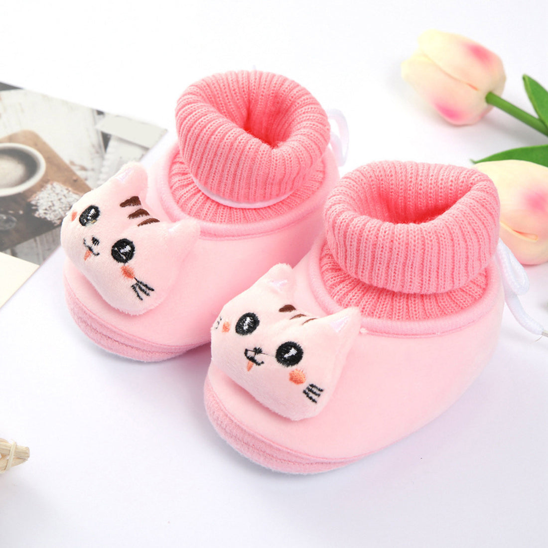 Baby Cartoon Shoes Toddler Shoes Boys And Girls Flat Socks Elastic Rope Non Slip Warm Comfortable Cute Cartoon Cat zapatillas