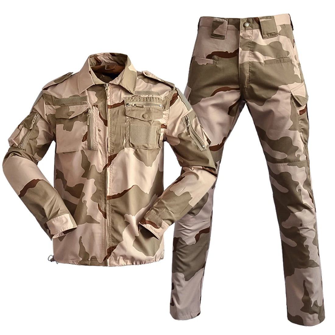 Men Breathable Camo Hunting Clothes Cargo Suits Camping Training Suit