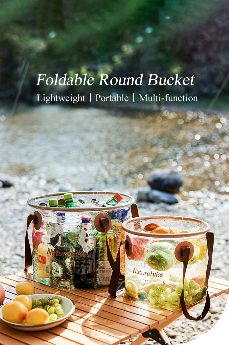 Naturehike Foldable 20L Round Bucket Outdoor Bbq Travel Portable Collapsible Water Container Storage Bucket Camping Equipment