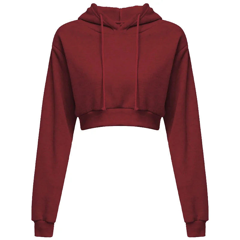 Women Crop Top Hoodie