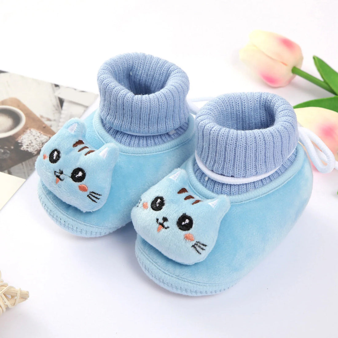 Baby Cartoon Shoes Toddler Shoes Boys And Girls Flat Socks Elastic Rope Non Slip Warm Comfortable Cute Cartoon Cat zapatillas