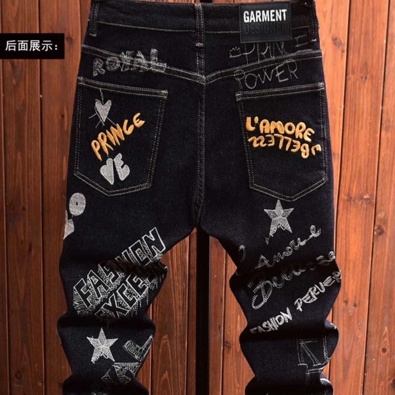 Stamping Retro Cargo Jeans