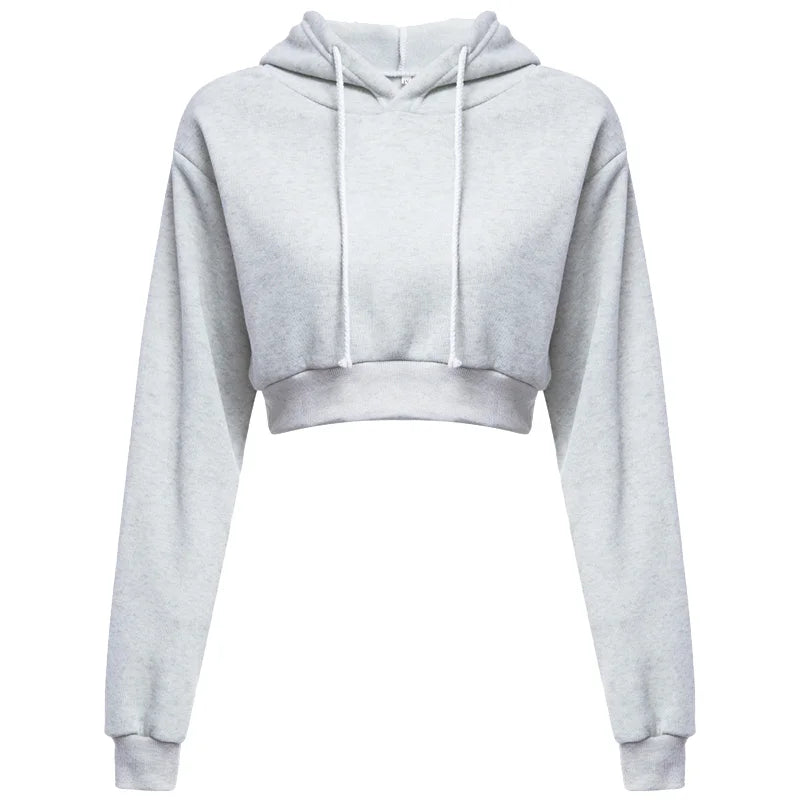 Women Crop Top Hoodie