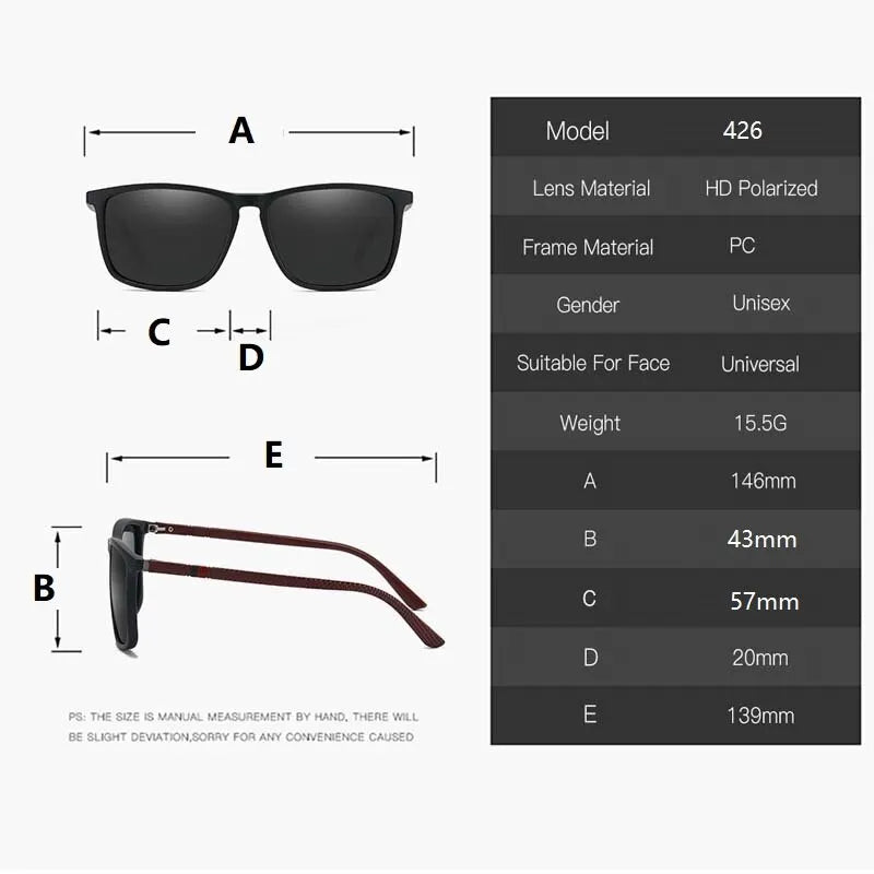 Luxury Vintage Square Polarized Sunglasses
