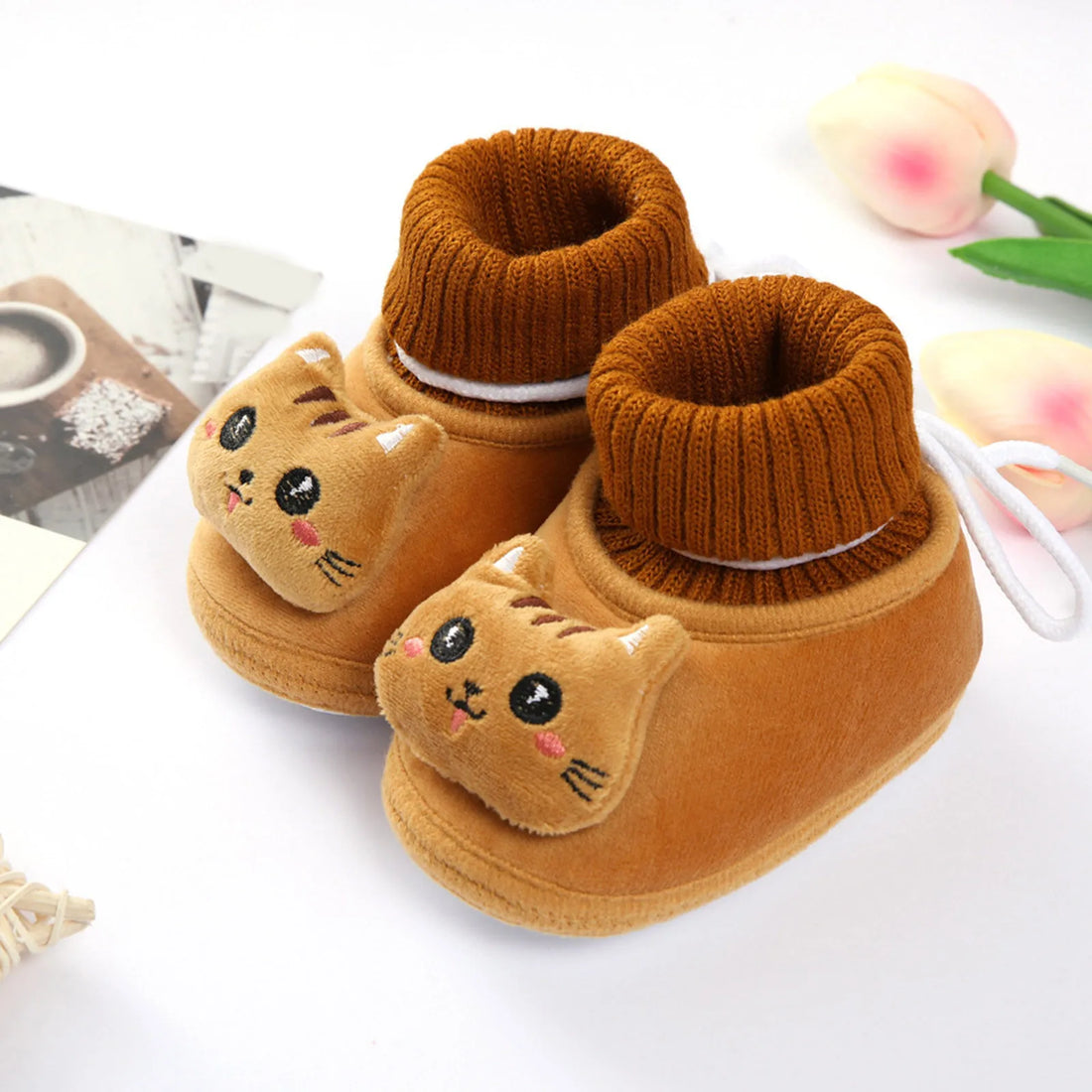 Baby Cartoon Shoes Toddler Shoes Boys And Girls Flat Socks Elastic Rope Non Slip Warm Comfortable Cute Cartoon Cat zapatillas