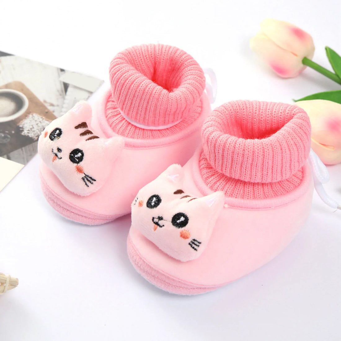 Baby Cartoon Shoes Toddler Shoes Boys And Girls Flat Socks Elastic Rope Non Slip Warm Comfortable Cute Cartoon Cat zapatillas