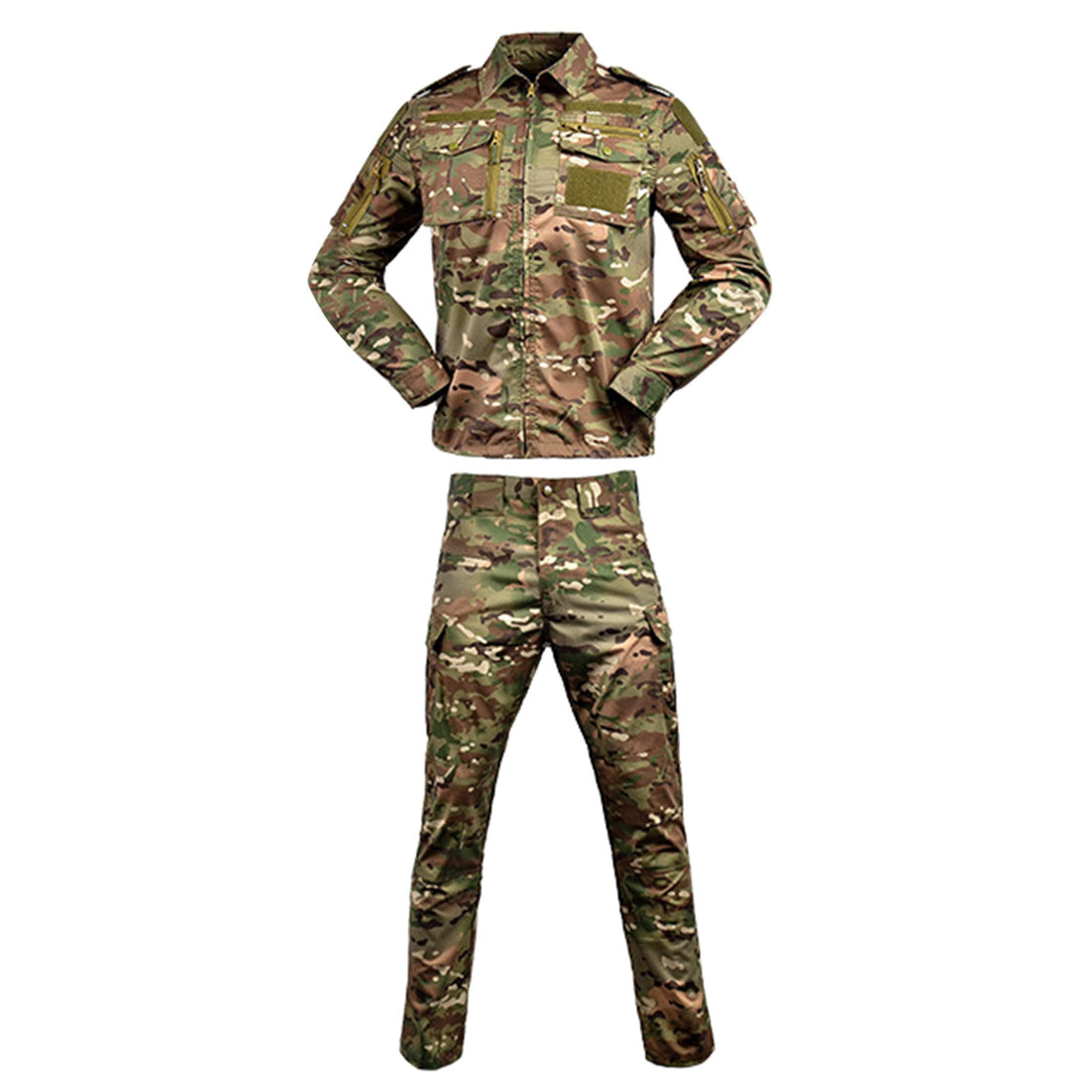 Men Breathable Camo Hunting Clothes Cargo Suits Camping Training Suit