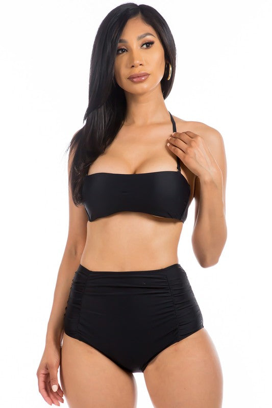 HIGH WAISTED TWO PIECE SWIMSUIT